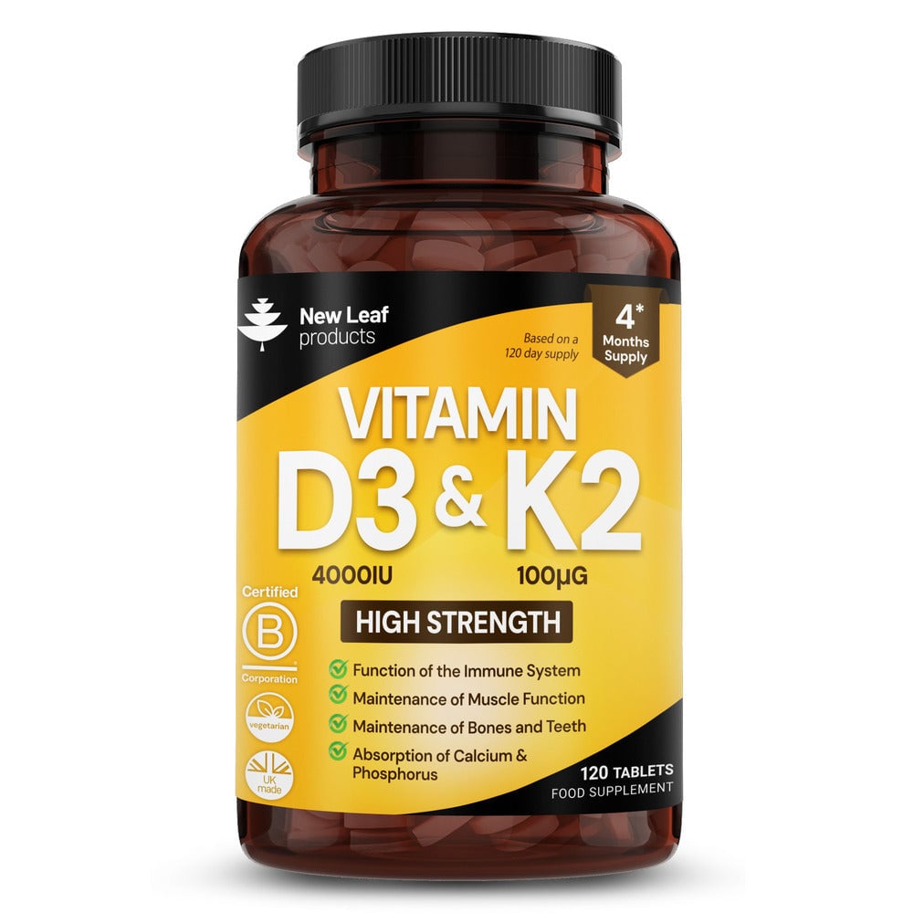 Image of New Leaf Products Vitamin D3 & K2 120 Tablets