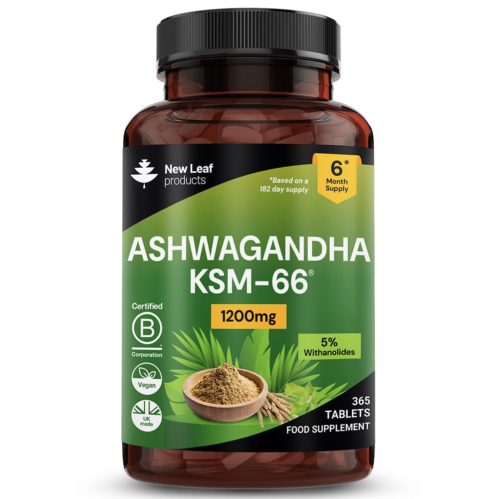 Image of New Leaf Products Ashwagandha KSM-66 365 Tablets